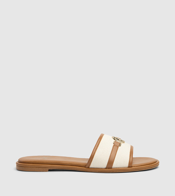Contrast Trim Flat Sandals