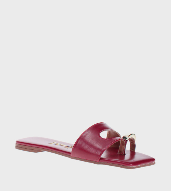 Metal Accent Flat Sandals