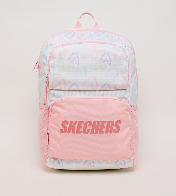 Logo Printed Zippered Backpack