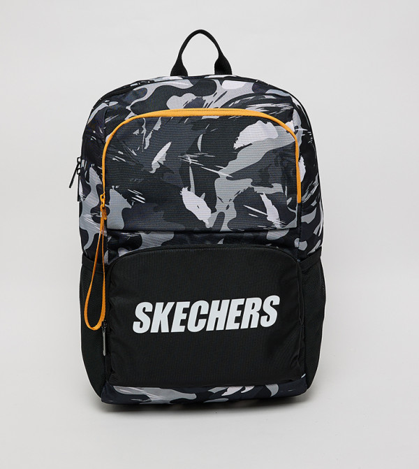 Logo Detail Camouflage Zip Backpack