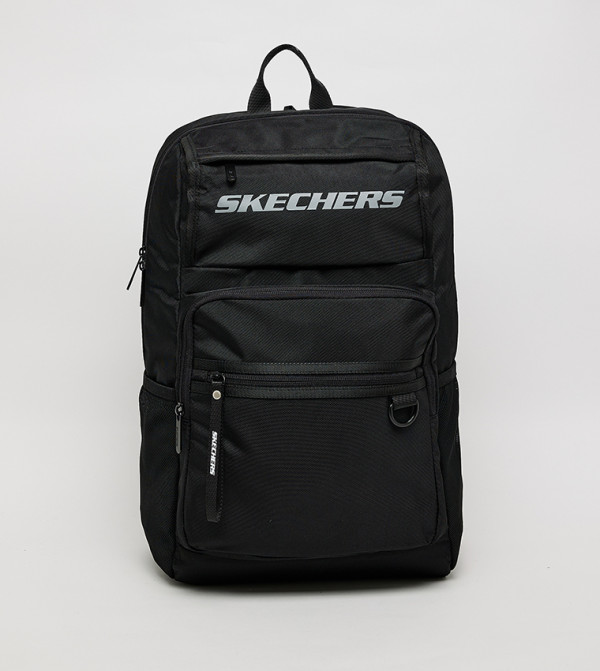 Logo Printed Zippered Backpack