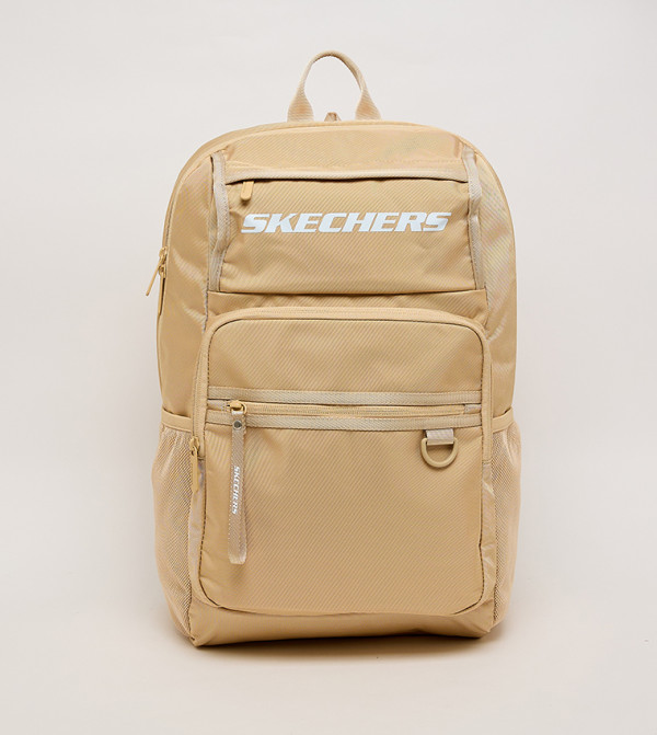 Logo Printed Zippered Backpack