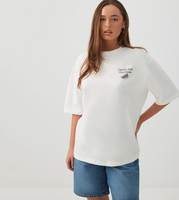 Printed Crew Neck Oversized T-Shirt