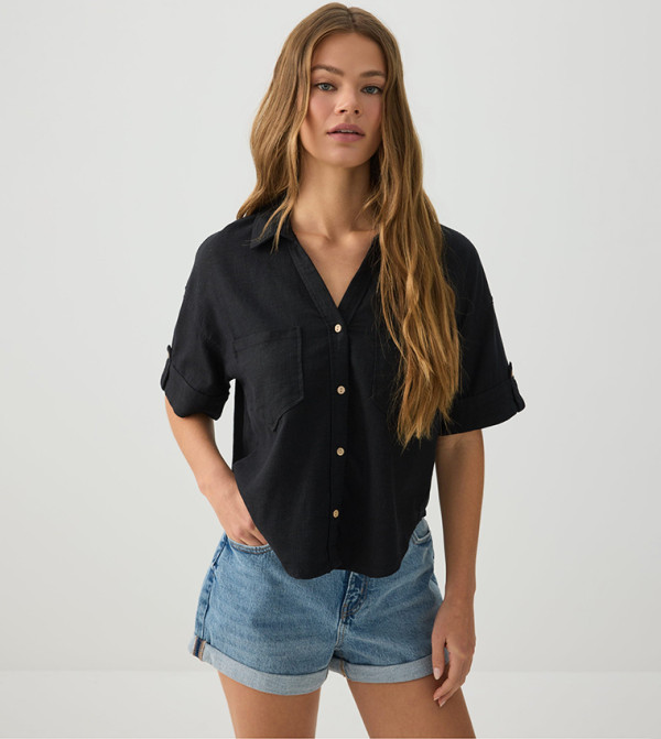 Solid Short Sleeves Shirt