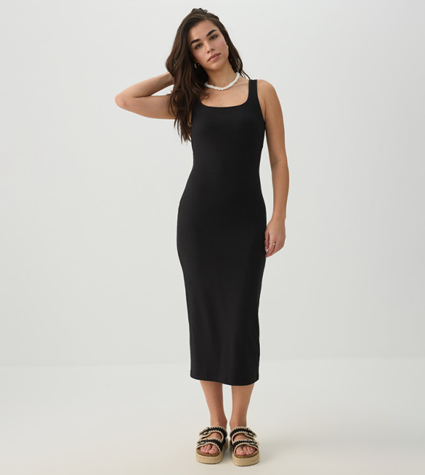 Printed Sleeveless Bodycon Midi Dress