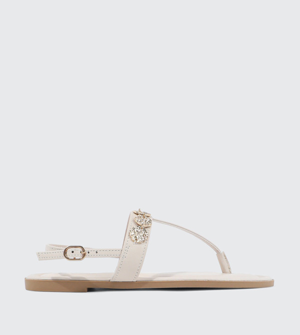 Embellished Slingback Flat Sandals