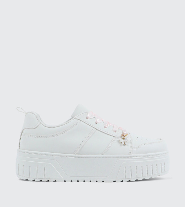 Charm Thick Sole Court Platform Sneakers