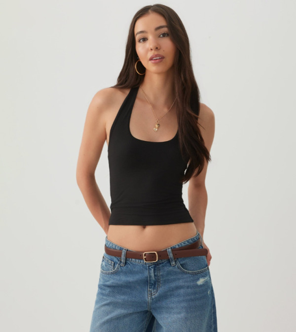 SMOOTHCORE™ Halterneck Cropped Top