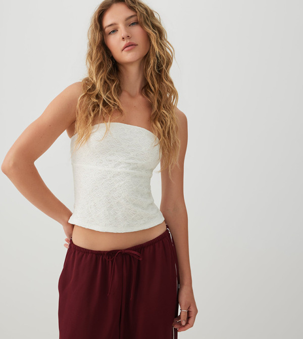 Lace Strapless Tube Top