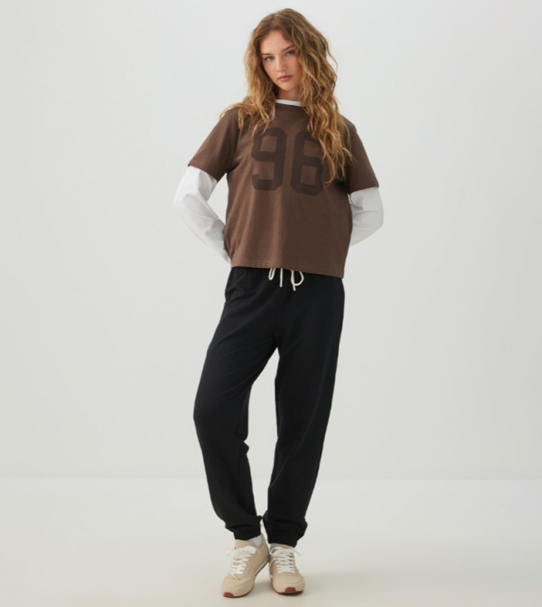 Solid Drawstring Waist Fleece Joggers