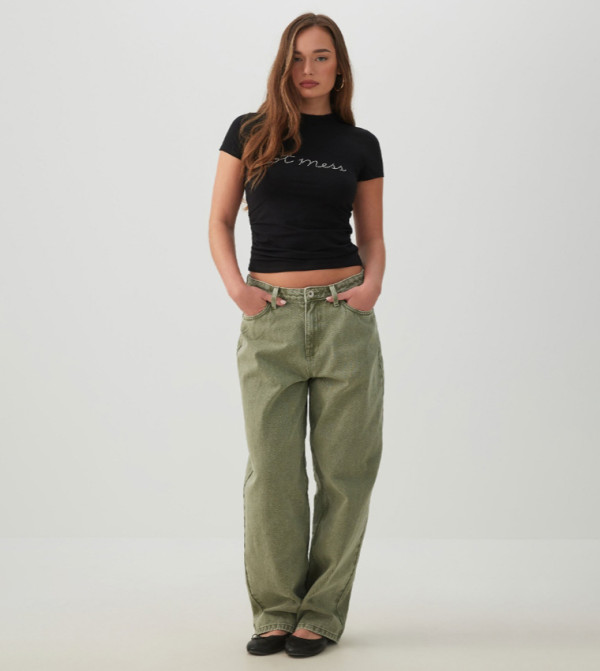 The Muse Fit Mid Rise Baggy Pants