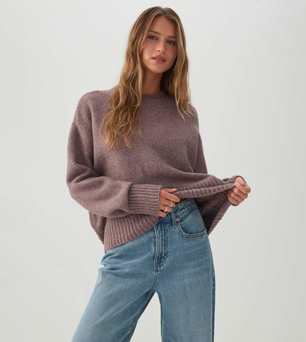 MODERAKNIT™ High Low Bubble Sweater