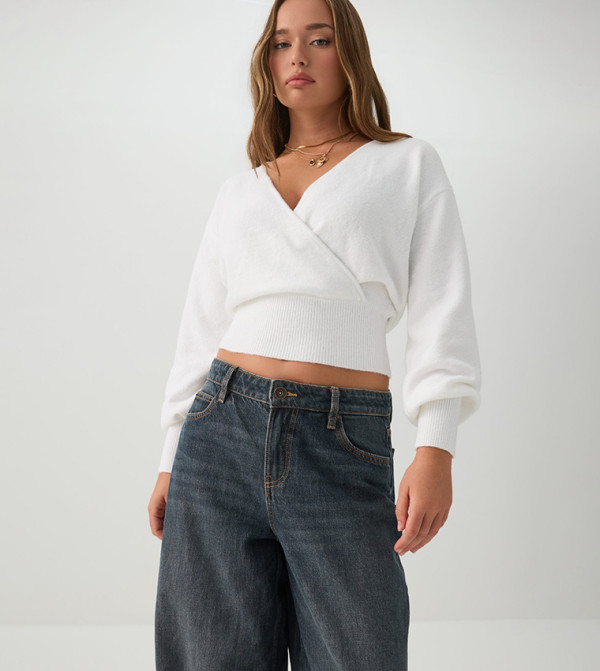 V-Neck Wrap Sweater