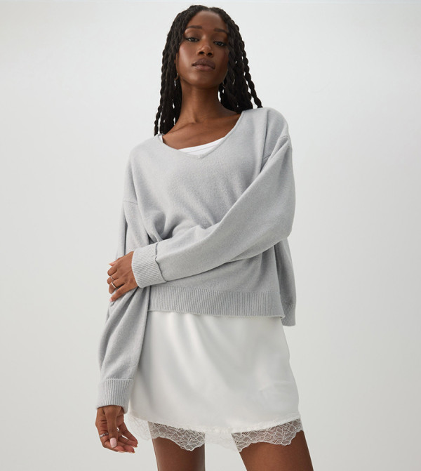 V-Neck Knit Sweater