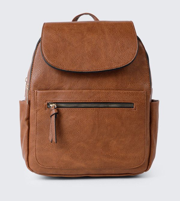 Textured Flap Backpack