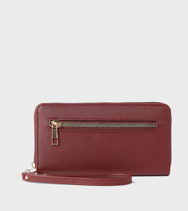 Textured Zippered Long Wallet