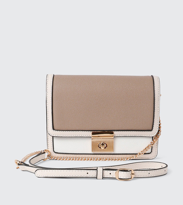 Color Block Flap Crossbody Bag