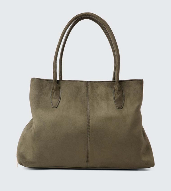 Faux Suede Tote Bag