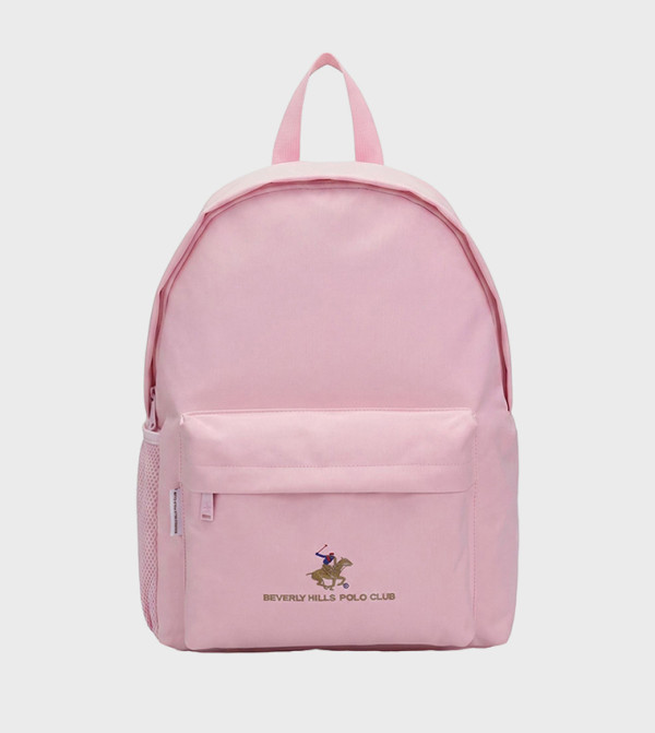 Logo Embroidered Zippered Backpack