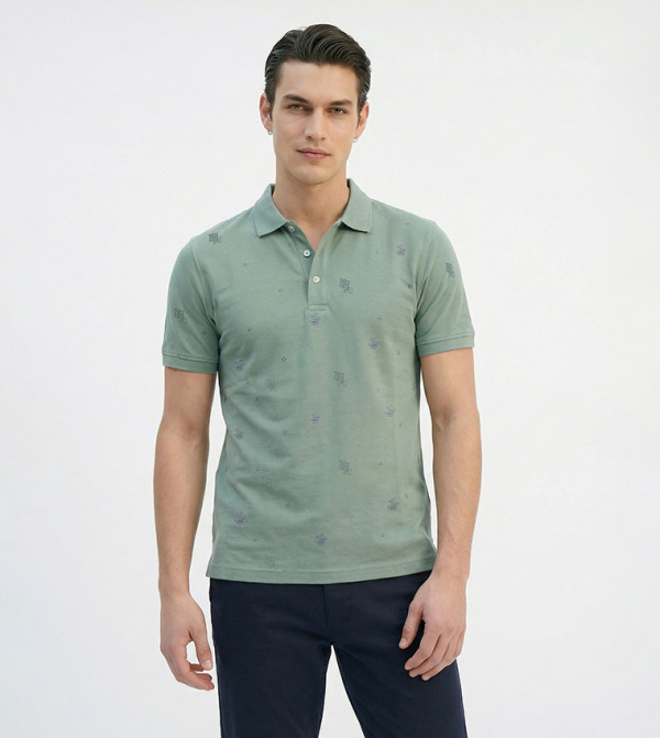 Logo Embroidered Short Sleeves Polo T-Shirt