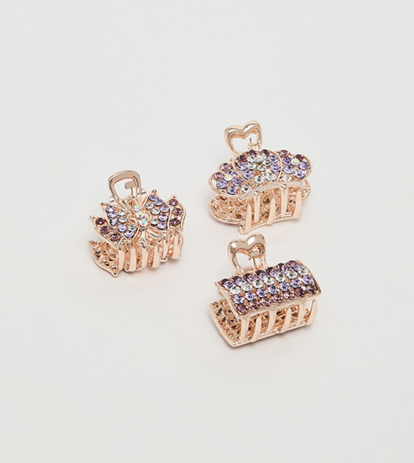 3 Piece Studded Claw Clips