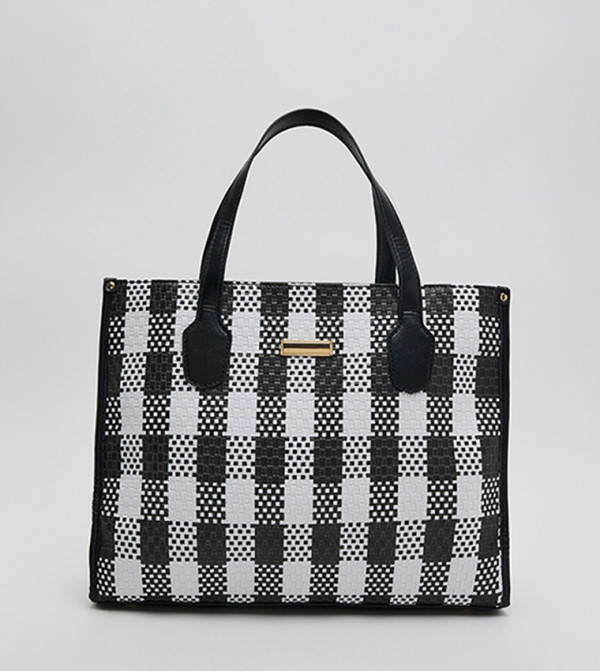 Checked Tote Bag