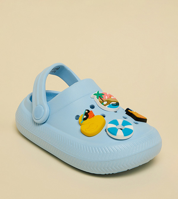 Charm Detail Slingback Clogs
