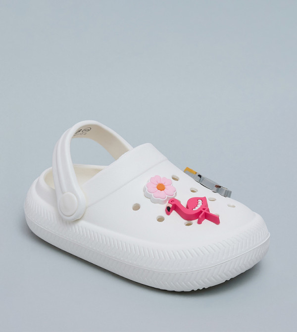 Charm Detail Slingback Clogs