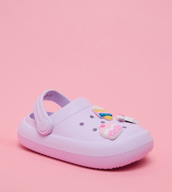 Charm Detail Slingback Clogs