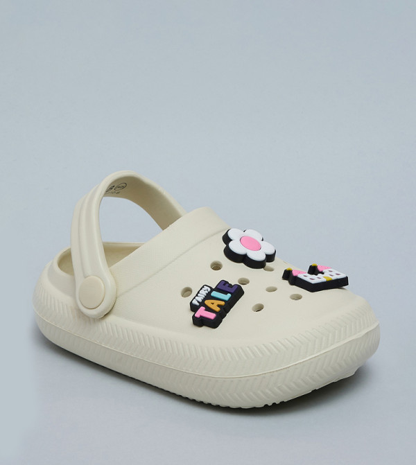 Charm Detail Slingback Clogs