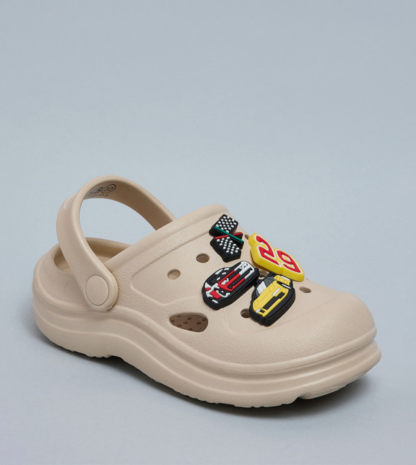 Charm Detail Slingback Clogs