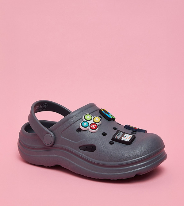 Charm Detail Slingback Clogs