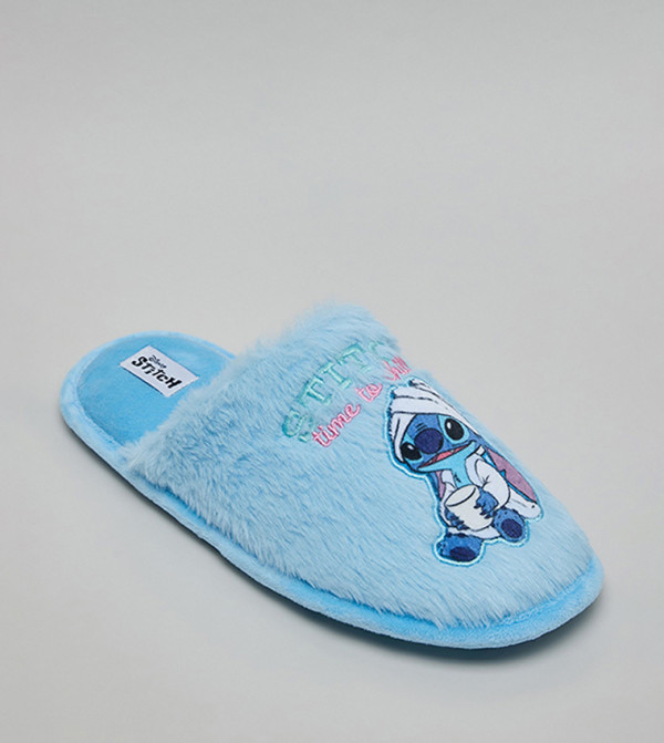 Stitch Appliqued Bedroom Slippers