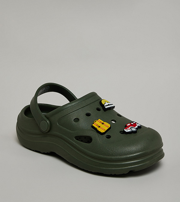 Charm Detail Slingback Clogs