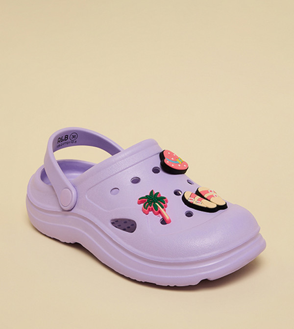 Charm Detail Slingback Clogs