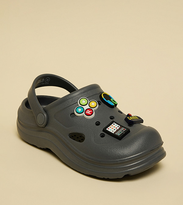 Charm Detail Slingback Clogs