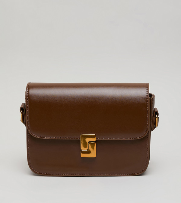 Textured Flap Crossbody Bag