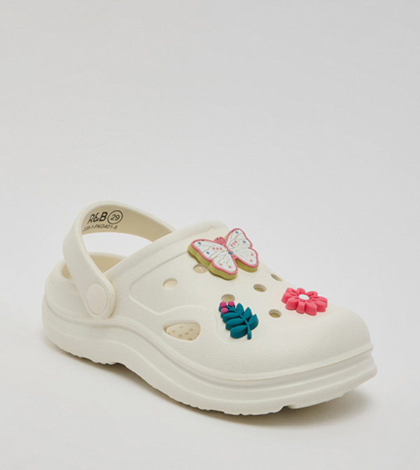 Charm Detail Slingback Clogs