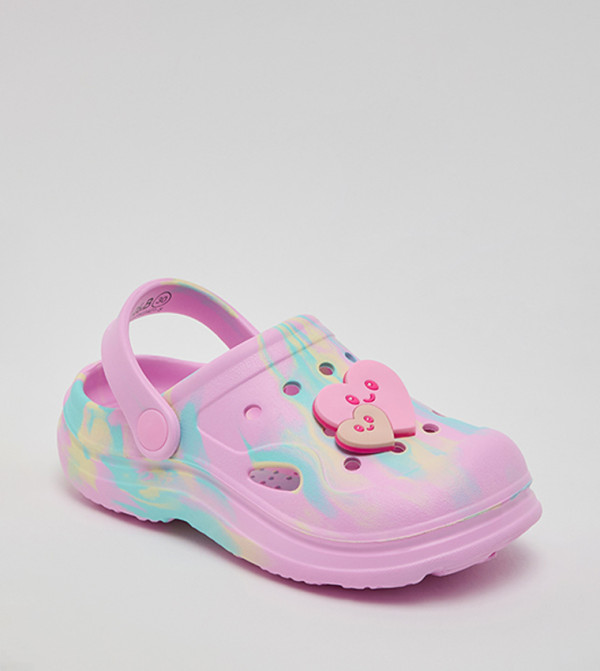 Charm Detail Slingback Clogs