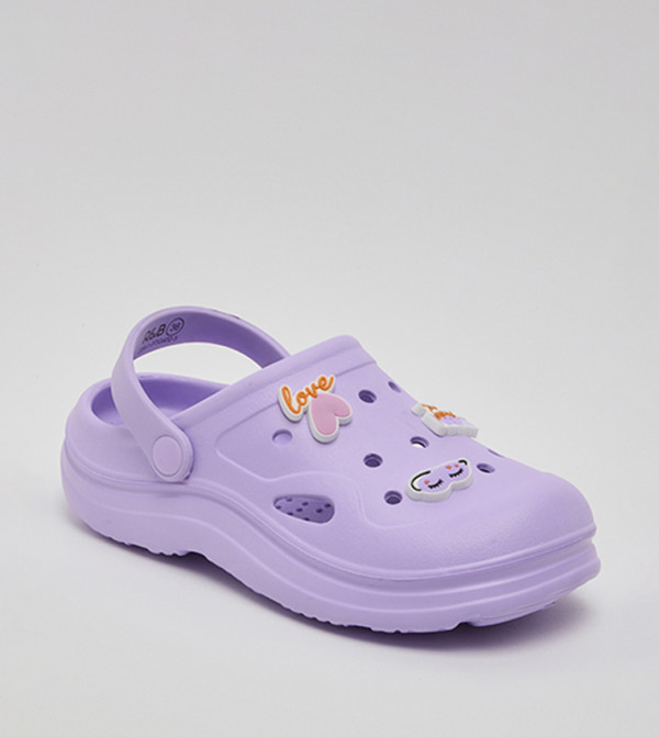 Charm Detail Slingback Clogs