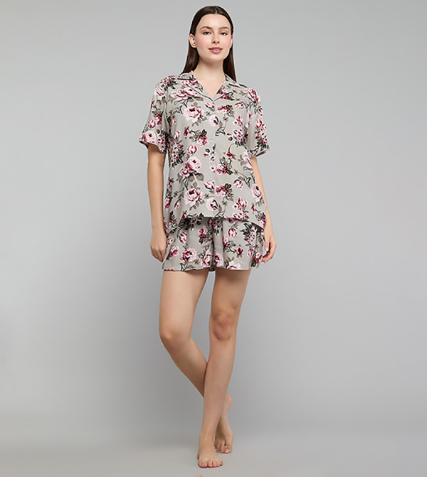 Floral Print Shorty Pyjama Set