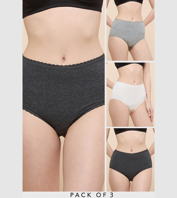 3 Pack Solid Full Briefs