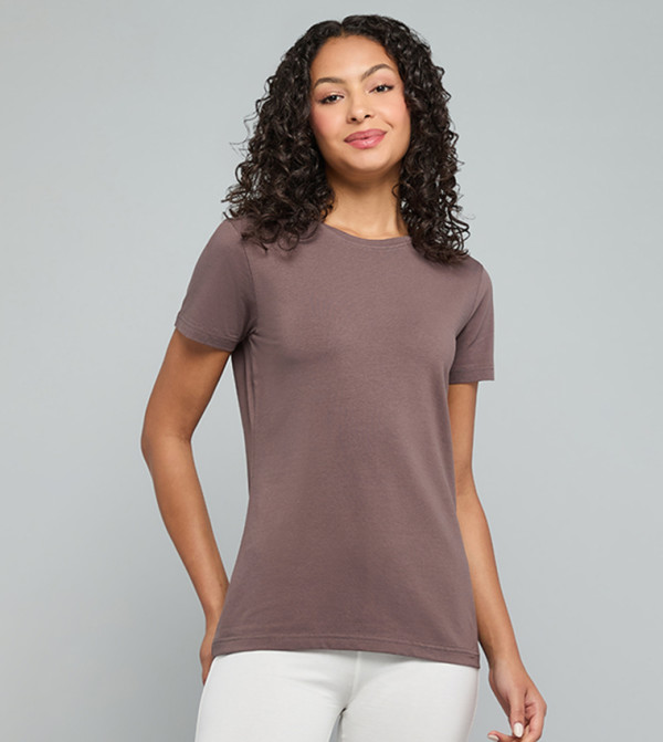 Solid T-Shirt with Crew Neck and Short Sleeves