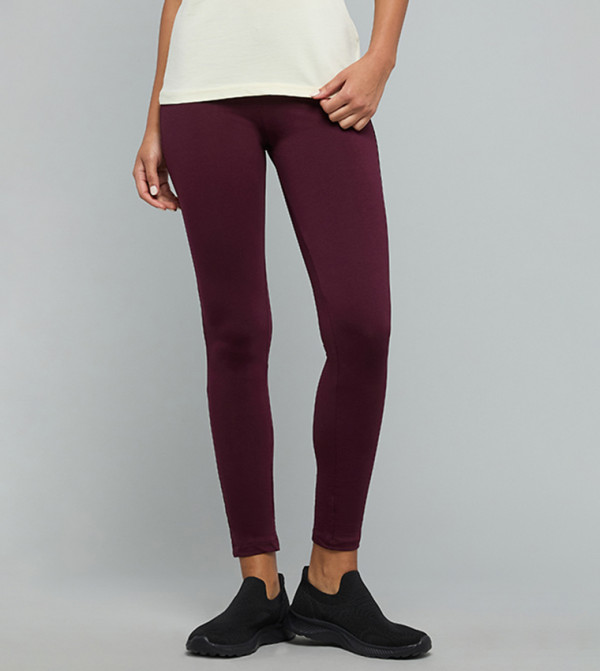 Solid Leggings with Elastic Waist
