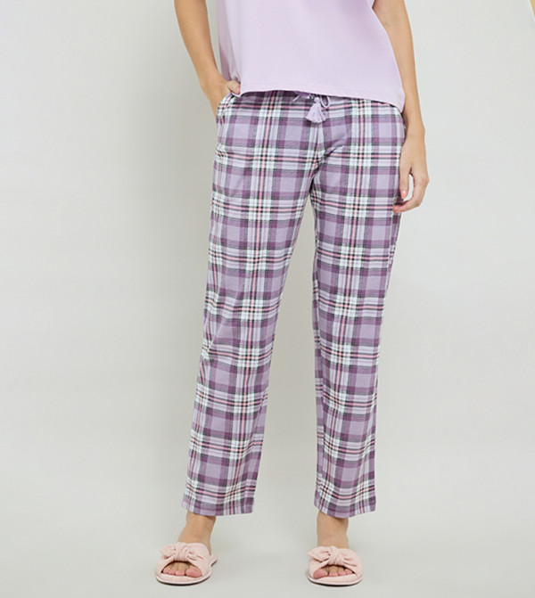 Plaid Pyjama Pants with Drawstring Waist