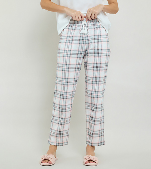 Plaid Pyjama Pants with Drawstring Waist