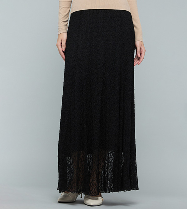Lace Maxi Skirt with Elastic Waist