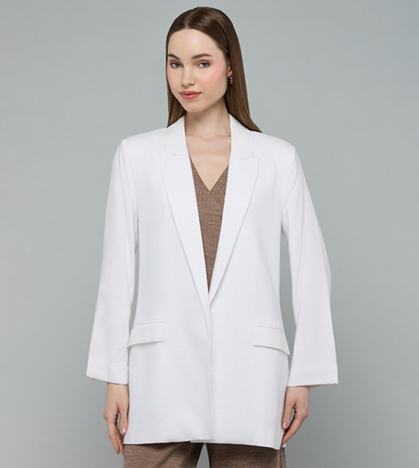 Solid Oversized Single-Breasted Blazer