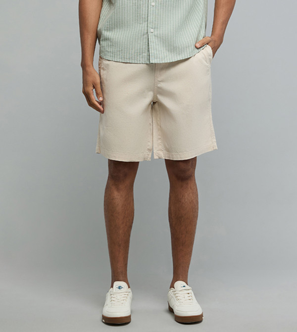 Solid Shorts with Drawstring Waist
