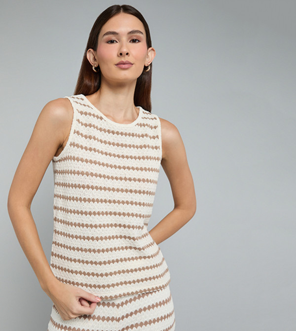 Patterned Sleeveless Top